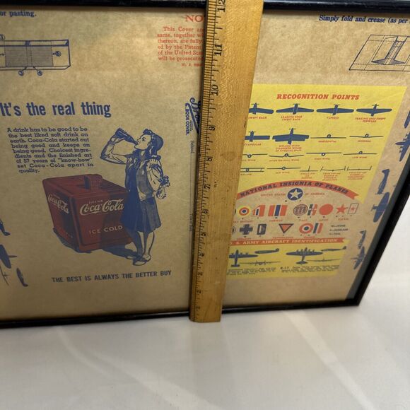 WW11 COCA-COLA FRAMED 1940’s BOOK COVER VERY RARE - Picture 8 of 10